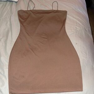Papaya Strapless Tan Dress